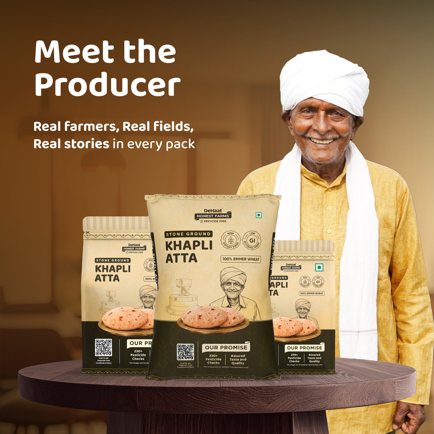 Pesticide Free Stone Ground Khapli Atta