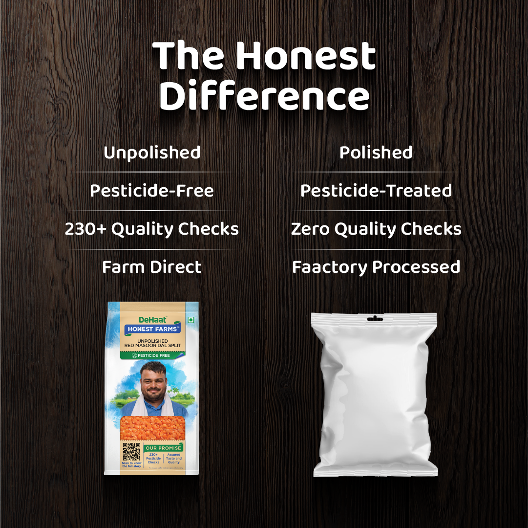 Red Masoor Dal Split (Unpolished) - Pesticide Free